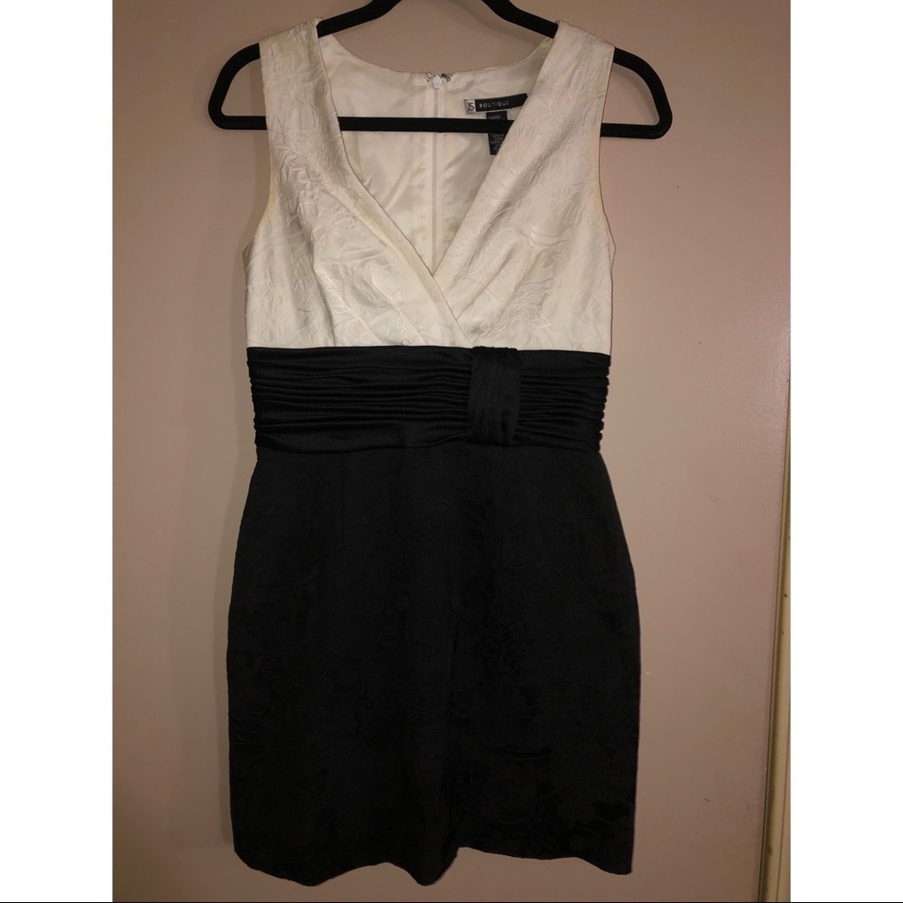 Black and white midi dress
